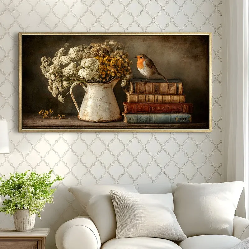 Vintage Perch Canvas Wall Painting With Frame media 4