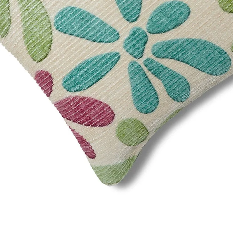 FloralGrace Cushion Cover - Teal, Maroon media 5