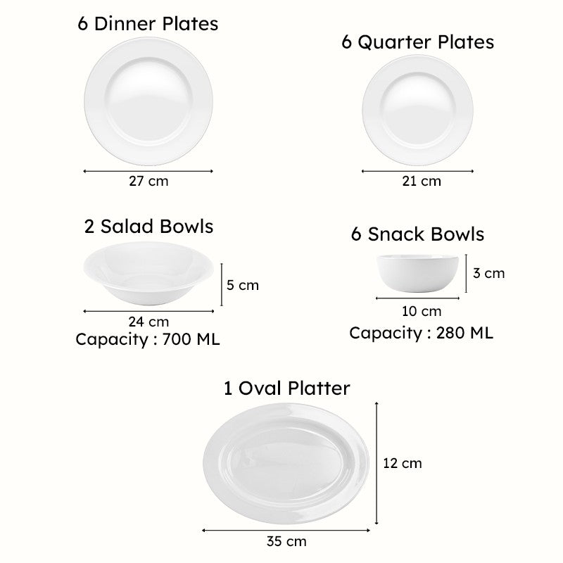 Dinole 24k Gold Brushed Porcelain Dinner Set - 21 Piece Set media 11