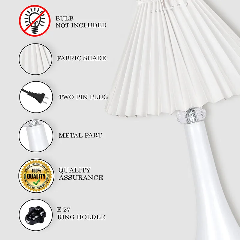 Aneiro French Pleat Metal Table Lamp - White media 4