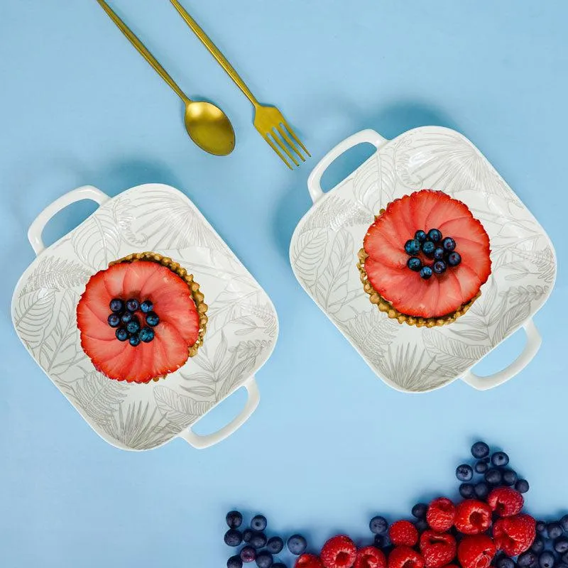 Celene Square Porcelain Platter - Set of Two media 3