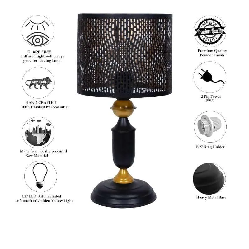 Mystical Marrakech Metal Table Lamp - Black,Gold media 6