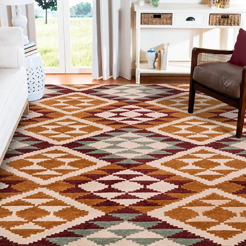 Belladonna Hand Tufted Geometric Wool & Nylon Carpet - Maroon media 3