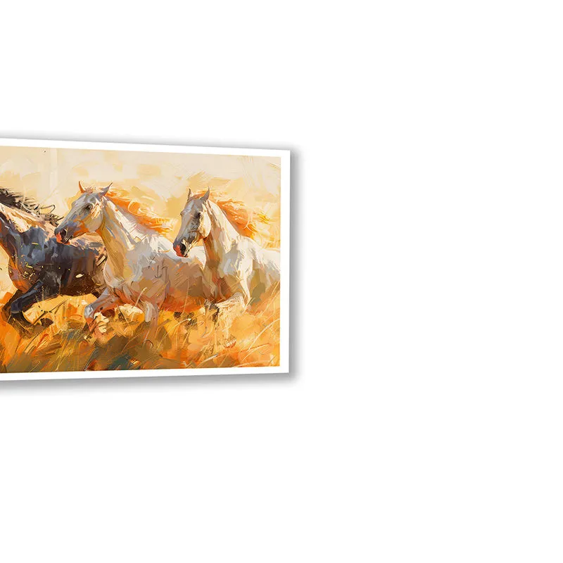 Galloping Triad Wall Art with White Frame media 5