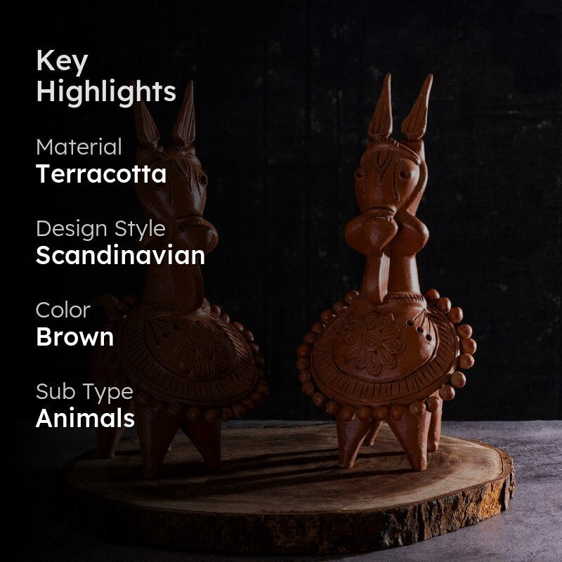 Kathakali Horse Showpiece - Set Of Two image 2