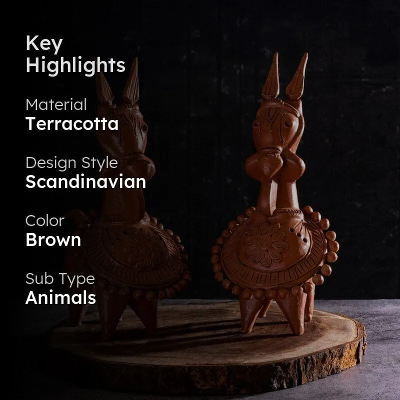 Kathakali Horse Showpiece - Set Of Two media 2