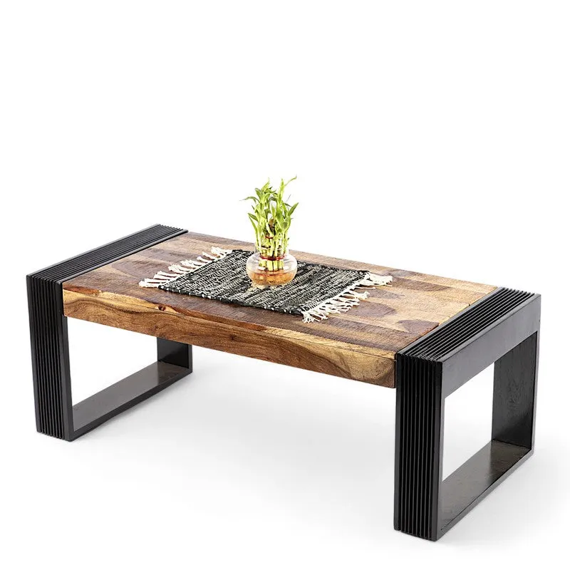 Zirox Sheesham Wooden Center Table - Brown media 5