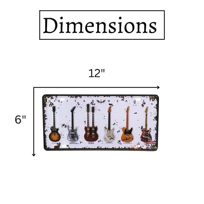 Weathered Guitar Retro Metal Wall Accent media 6