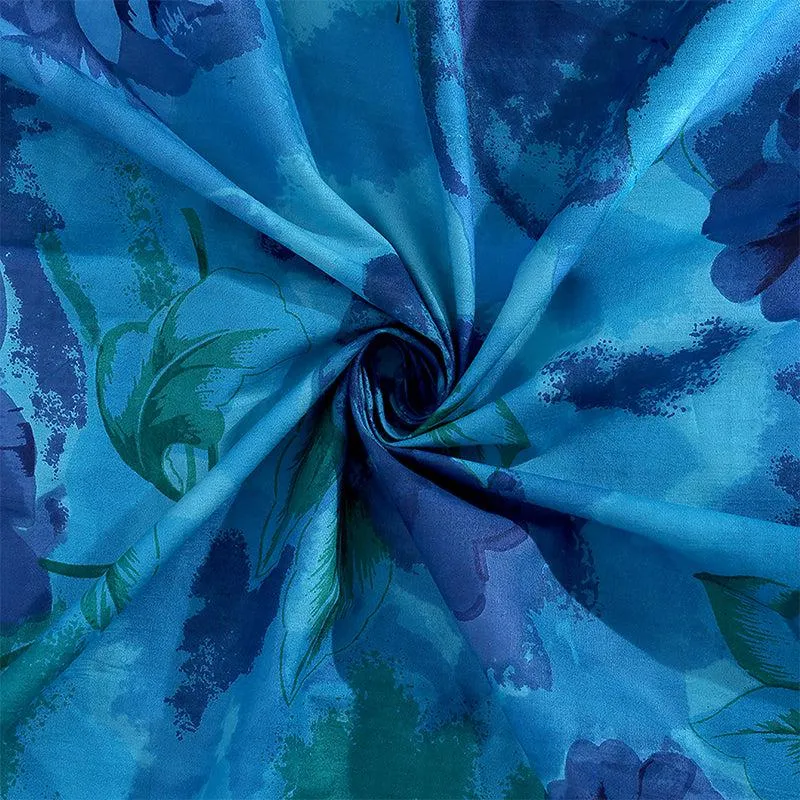 Swayam Beatific Blue Floral Bedding Set media 4
