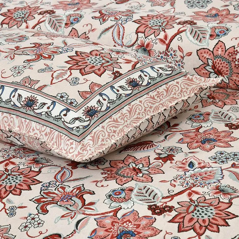 Roomitaa Printed Cotton Bedsheet (Pink) - 160 TC media 3