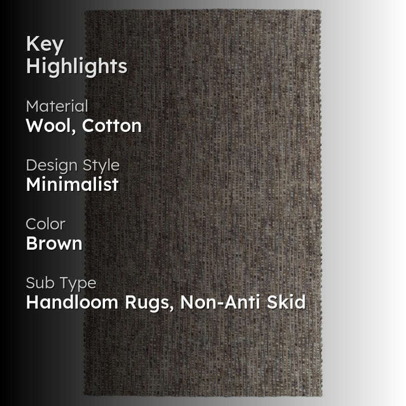 Artistry Threads Hand Woven Wool Rug - Brown media 2