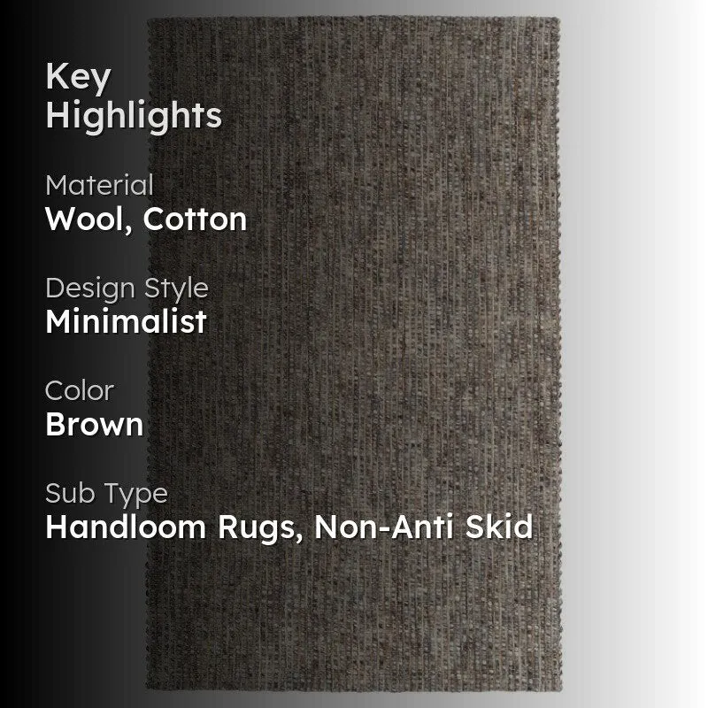 Artistry Threads Hand Woven Wool Rug - Brown media 2