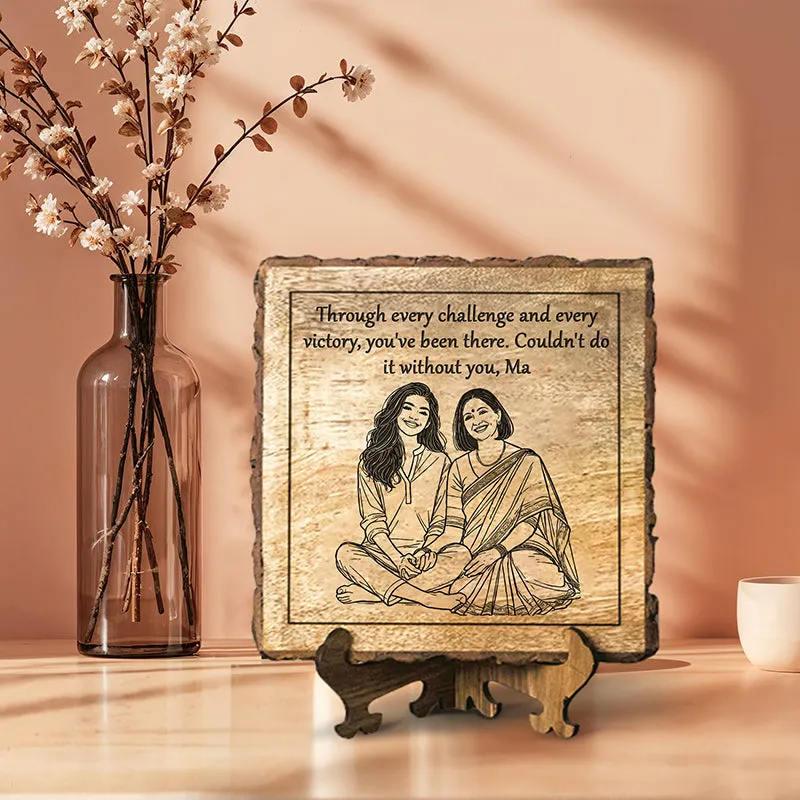 Couldn't Do It Without You Wood Showpiece - Square media 1