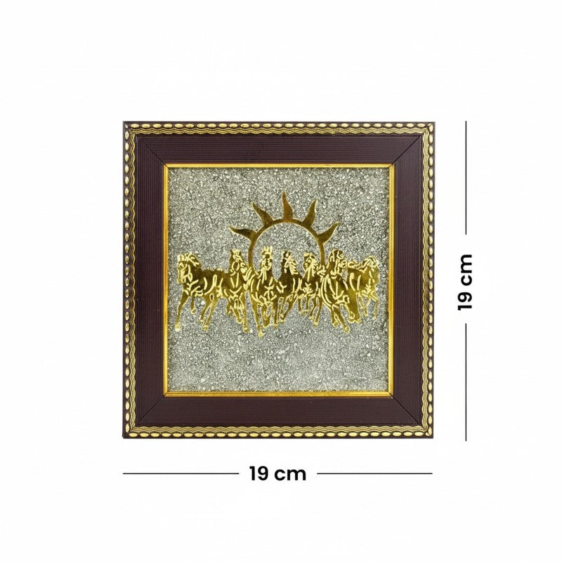 Divine Surya Dev Gold Embellished Pyrite Wall Art media 11