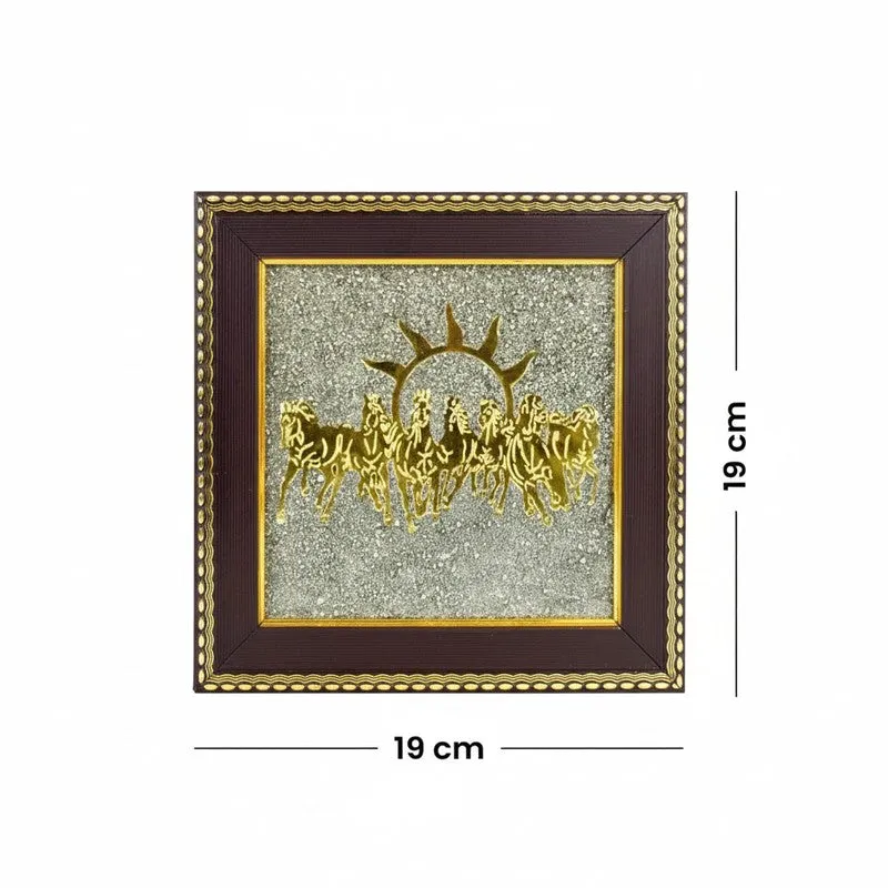 Divine Surya Dev Gold Embellished Pyrite Wall Art media 11