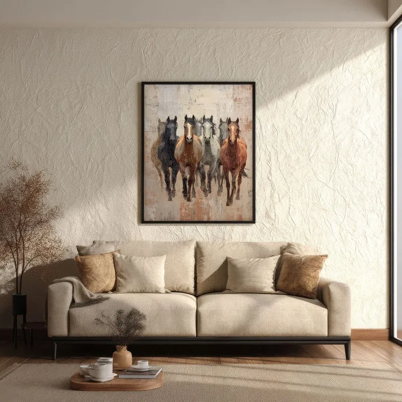 Spirit of the Wild Horse Wall Painting With Black Frame media 3
