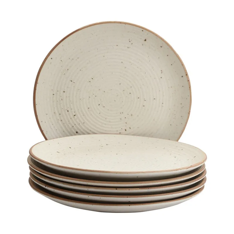 Brownline Off White Stoneware Dinner Plate - Set Of Six media 3