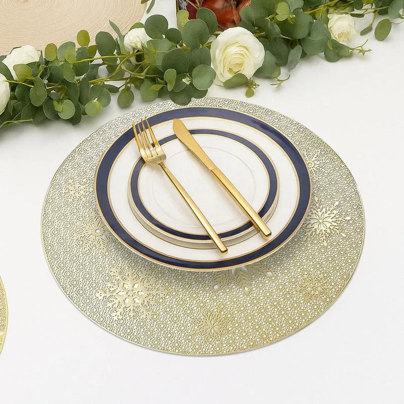 Crysten Golden Round PVC Table Mats - Set Of Four media 5