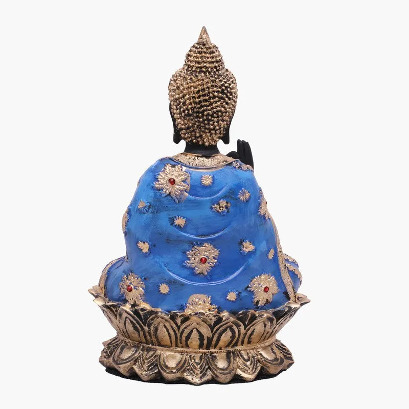Solace Buddha Polyresin Idol (12 inches) - Blue media 5