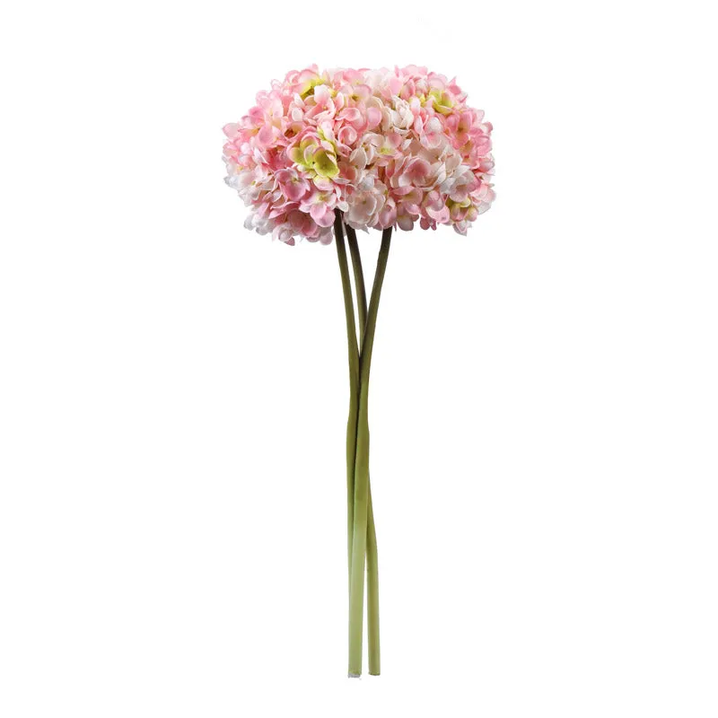 Artificial Realistic Hydrangea Flower Stick (Pink) - Set Of Three media 3
