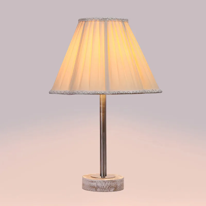 Pleatra Rodin Wooden Table Lamp - White,Silver media 5