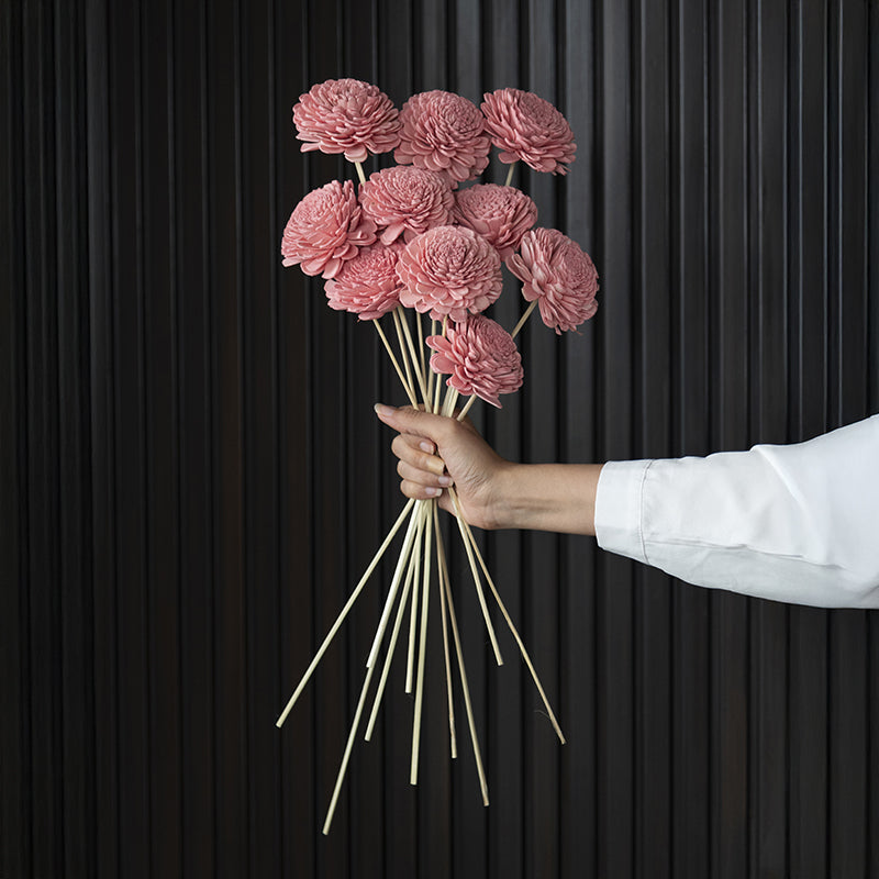 Fleura Solawood Flower Stick (Pink) - Set Of Ten media 4