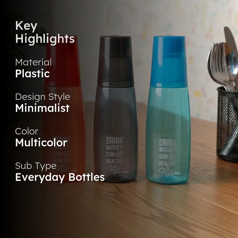 AquaGlow Plastic Water Bottle (1000 mL Each) - Set Of Three media 2