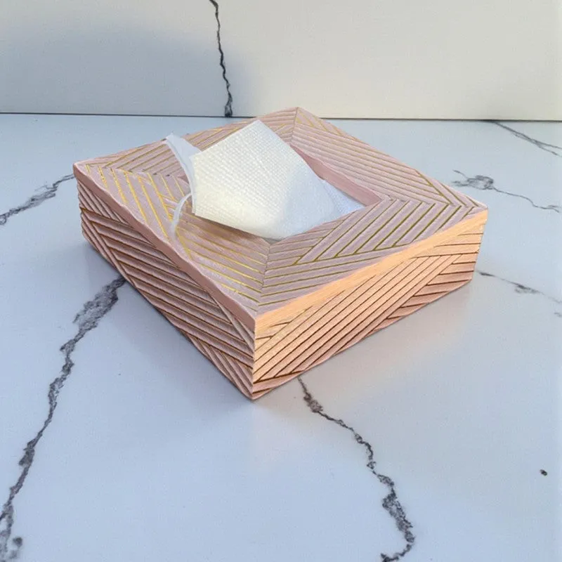 Stripe Stride Tissue Box - Pink media 1