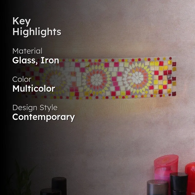 Jhena Checkered Glass & Iron Wall Lamp media 2