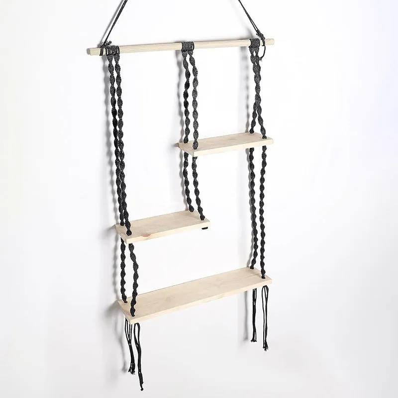 Knotra Macrame Wall Shelf - Black media 4