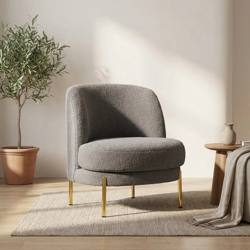 Calyra Neem Wood Accent Chair - Grey media 1
