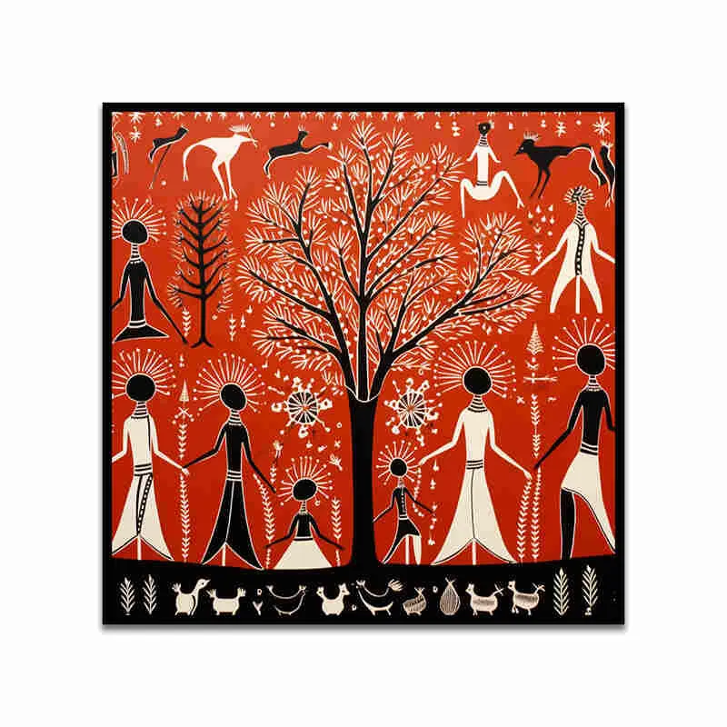 Scarlet Tribe II Canvas Wall Art With Frame media 4