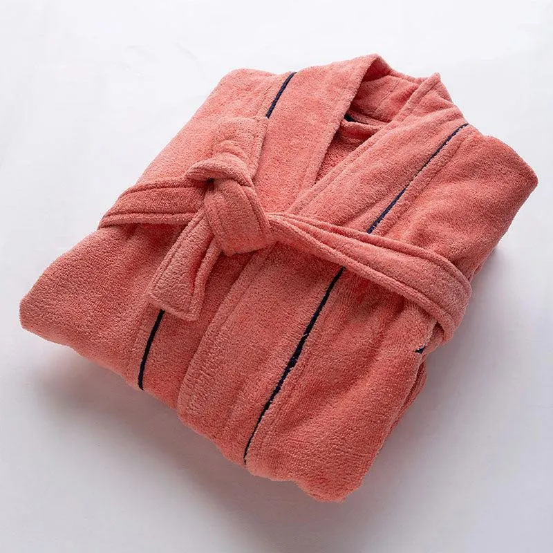 Nautica Men's Cashmere Dreams Cotton Bath Robe - Coral media 7