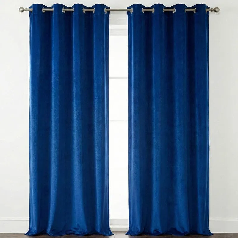 Pure Edge Blackout Curtains (Blue) - Set of Two media 1