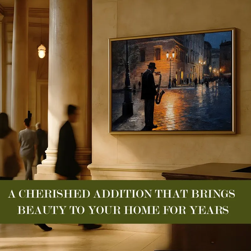 Twilight Street Jazz Canvas Wall Painting With Frame media 7