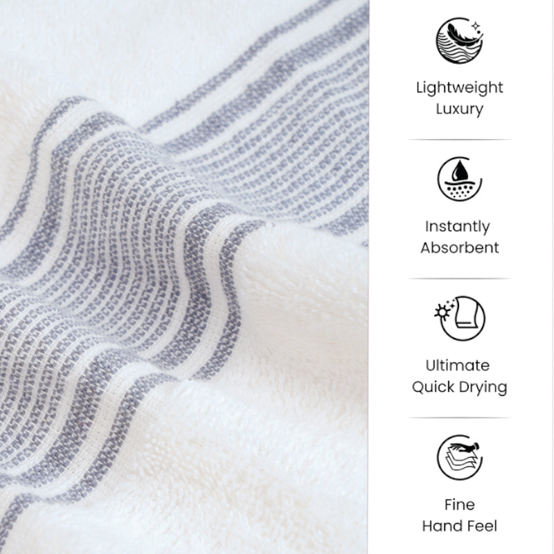 Micro Cotton LuxeDry Comfort Bath Towel - White & Black media 7