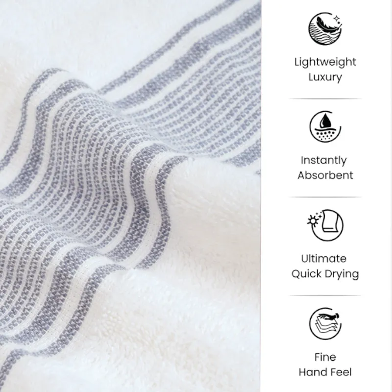 Micro Cotton LuxeDry Comfort Bath Towel - White & Black media 7