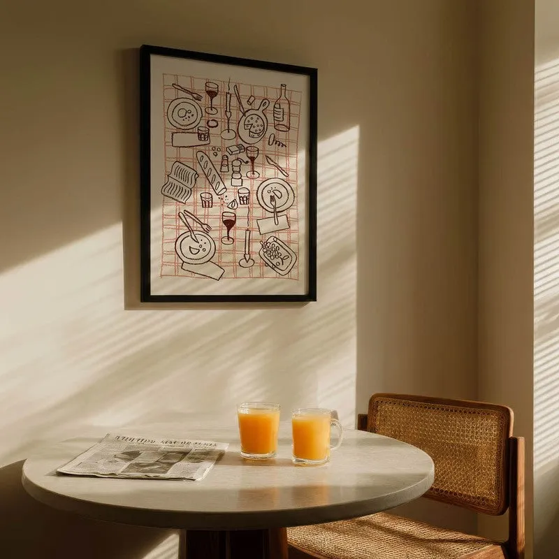 Bistro Bloom Archival Canvas Wall Art - Black media 5