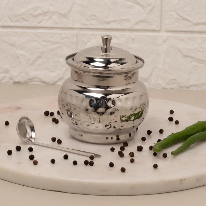 Vintage Charm Hammered Ghee Pot - 200 ML media 1