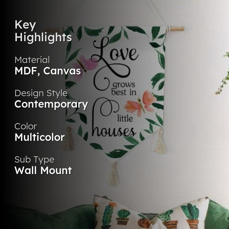 Love Roof Handpainted Canvas Wall Hanging image 2