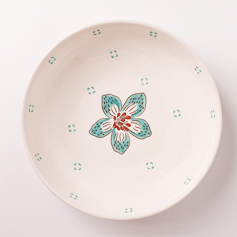 Stripe & Stem Handpainted Ceramic Pasta Bowl media 4