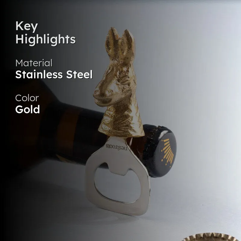 Bunny Pop Stainless Steel Bottle Opener - Gold media 2