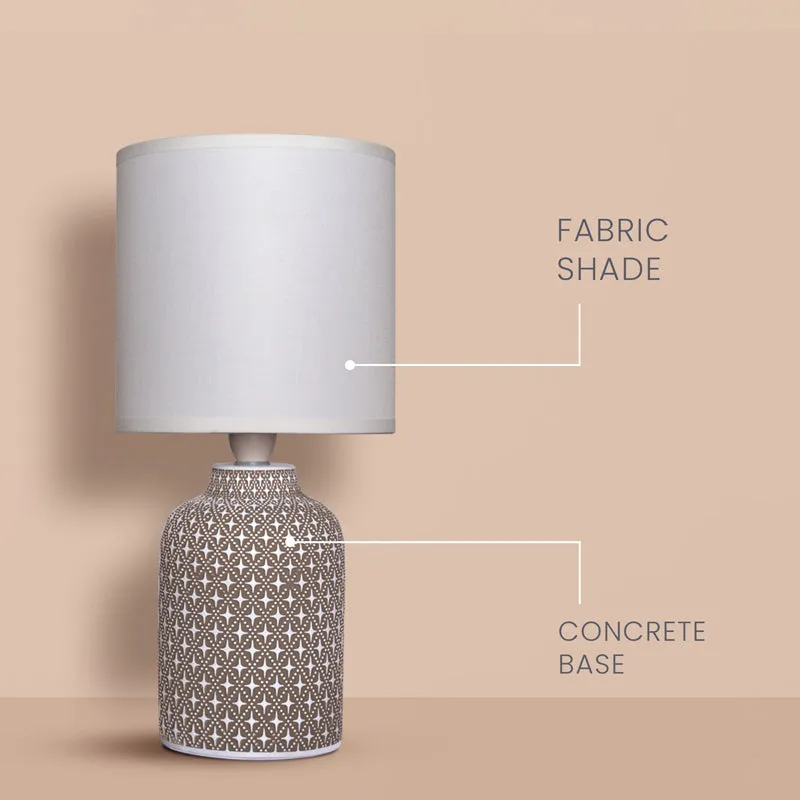 Moroccan Hue Concrete LED Fabric Table Lamp - Grey media 3