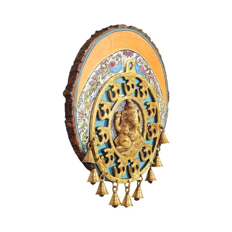 Ganesh Ji Round Mango Wood Wall Accent media 5