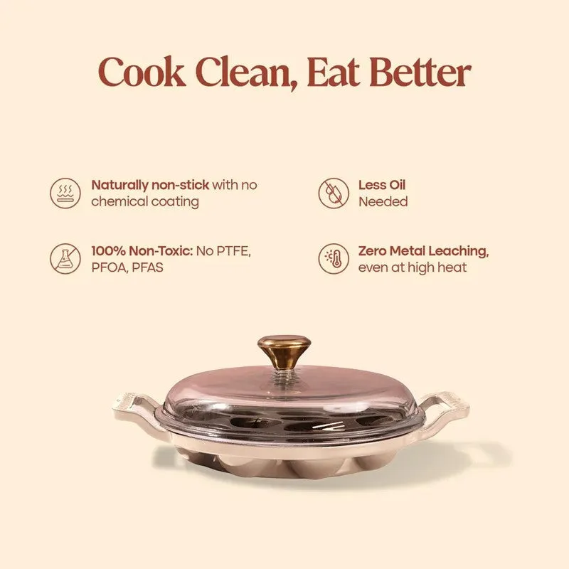 Cumin Co Enamel Cast Iron Paniyaram Pan - White - 8