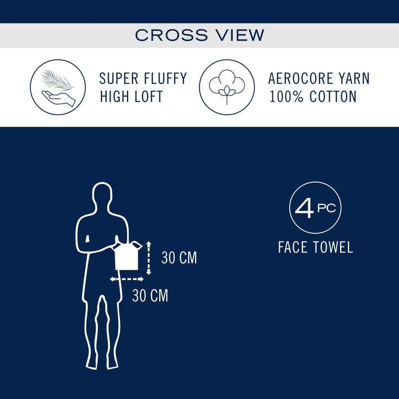 Nautica Dove Cotton Hand & Face Towel (Blue) - Set Of Four media 7