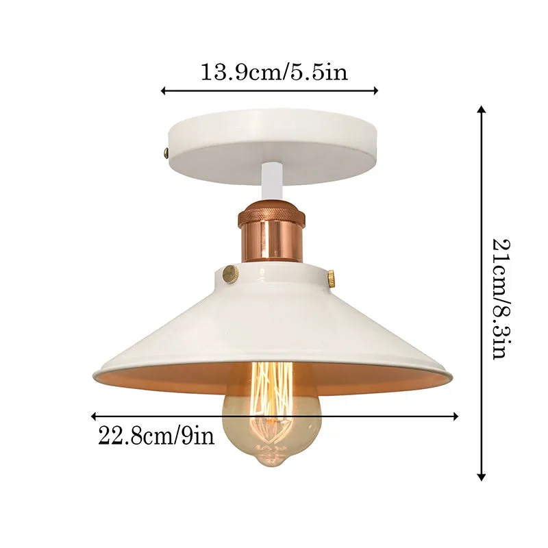 Cove Metal Ceiling Lamp - Rose Gold & White media 5