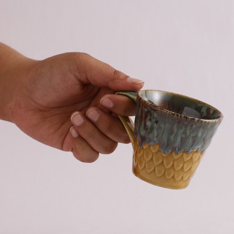 Rustic Stoneware Tea Cup (120 mL Each) - Set Of Six media 6