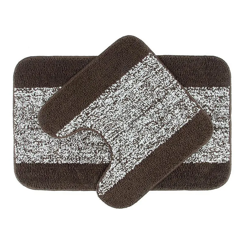 Marvis Anti Skid Bath Mat & Contour Mat (Brown)- Eight Piece Set media 4