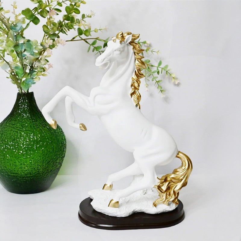 Aurum Steed Luxury Horse Showpiece - White media 4